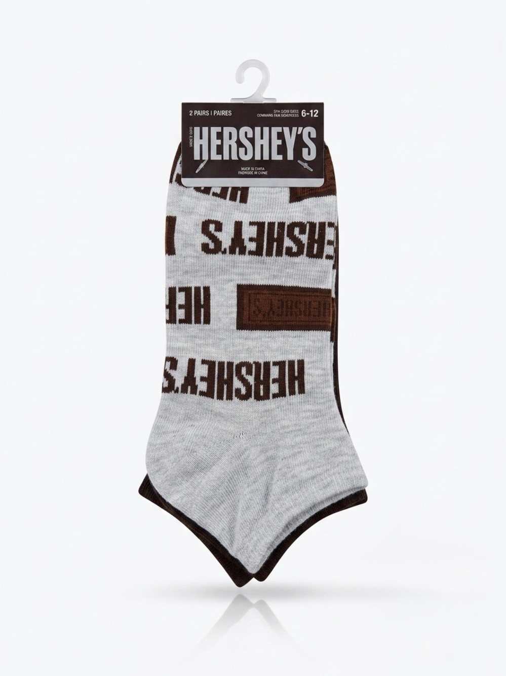 Hershey's Men's 2-Pair Ankle Socks Size 6-12 NWT